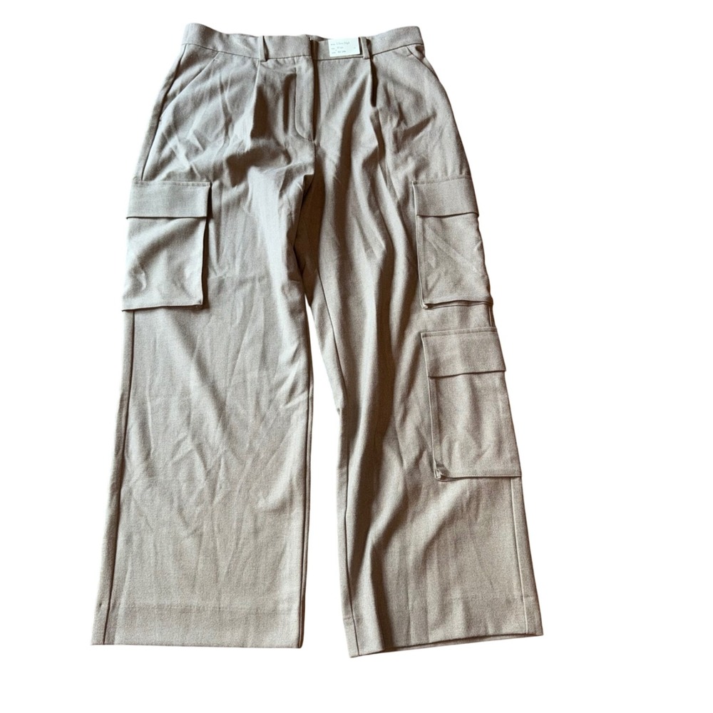 Abercrombie and Fitch Ultra High Rise Wide Leg Cargo Pants Tan Size 14R‎ NEW